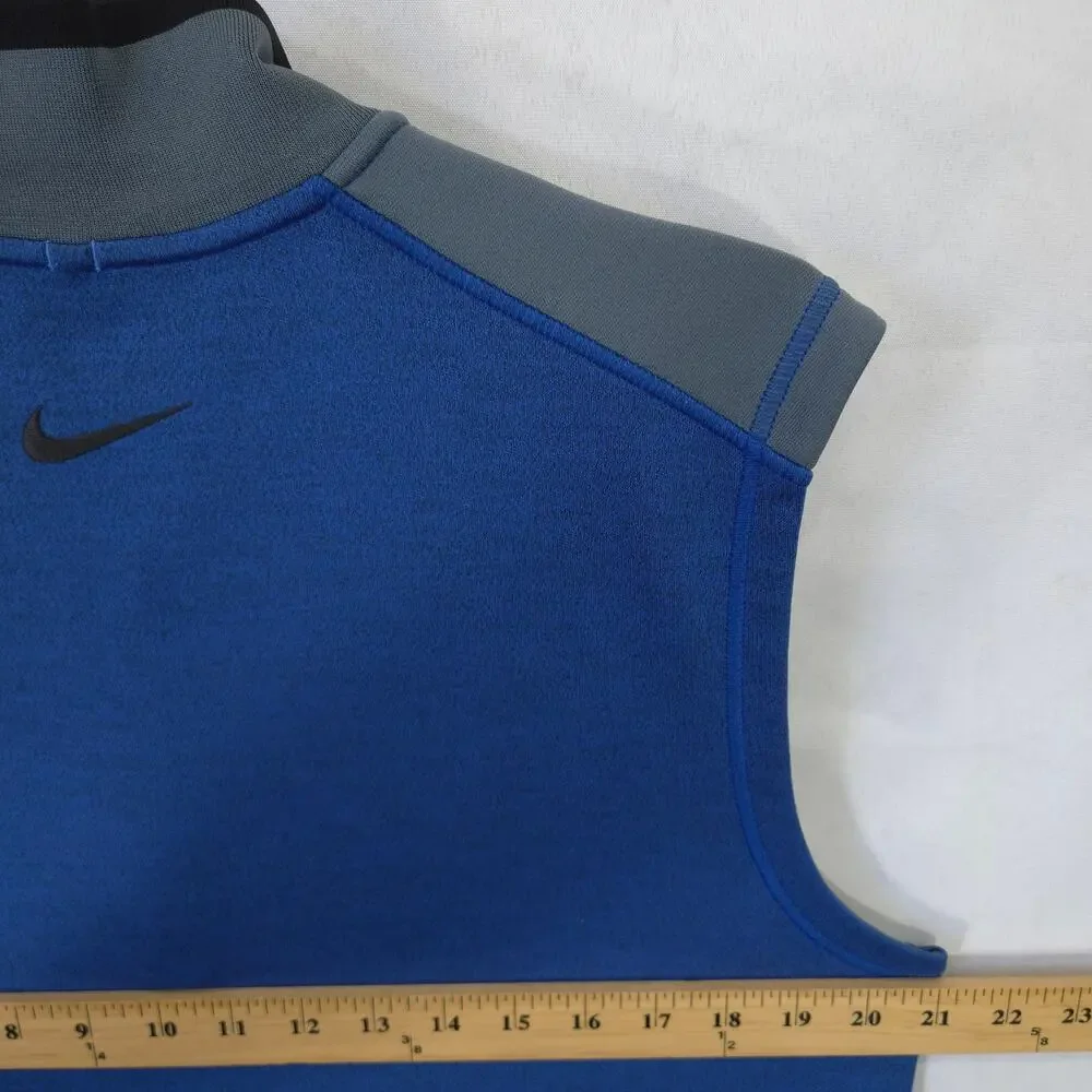 Nike Golf Vest Mens M Blue Gray Tour Performance Dri Fit Half Zip HF Embroidered